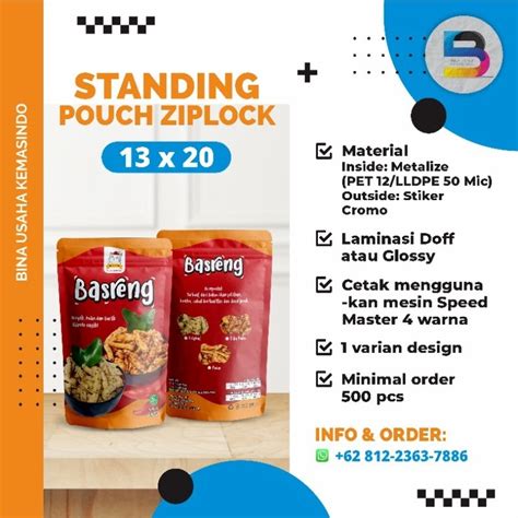 Jual Cetak Kemasan Standing Pouch Full Print Ziplock Shopee Indonesia