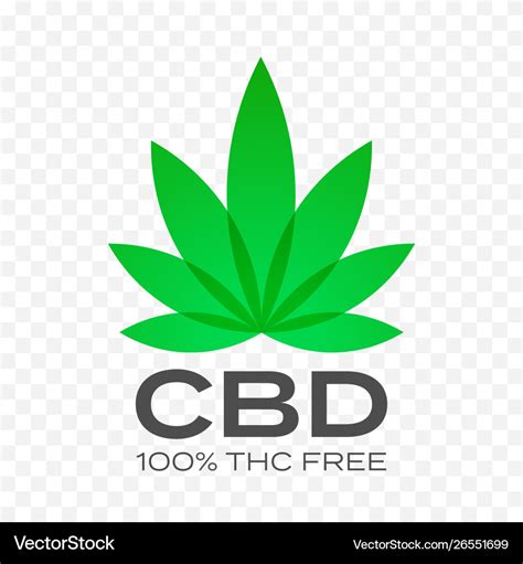 Cbd Free Cannabis Leaf Icon 100 Percent Cannabis Vector Image