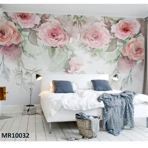 Jual PHOTOWALL MURAL DINDING WALLPAPER MURAL MOTIF BUNGA MAWAR PINK