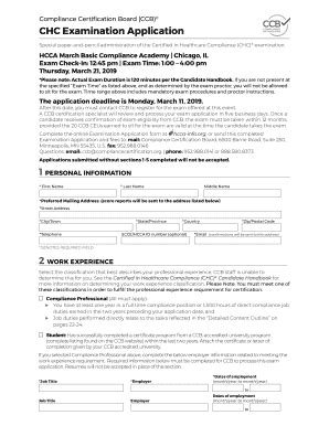 Form Hcca Ccb Chc Exam Application Fill Online Printable