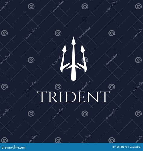 Inspiración Azul Marino Moderna Del Diseño Del Logotipo Del Tridente