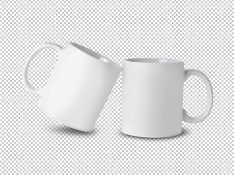 Premium PSD | White mug cup mockup on transparent