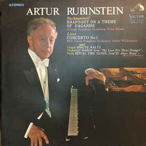 Arthur Rubinstein Rachmaninoff Rhapsody On A Theme Of Paganini Liszt