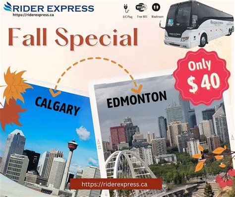 Fall Special Bus Travel Discount Between Calgary And Edmonton Rider