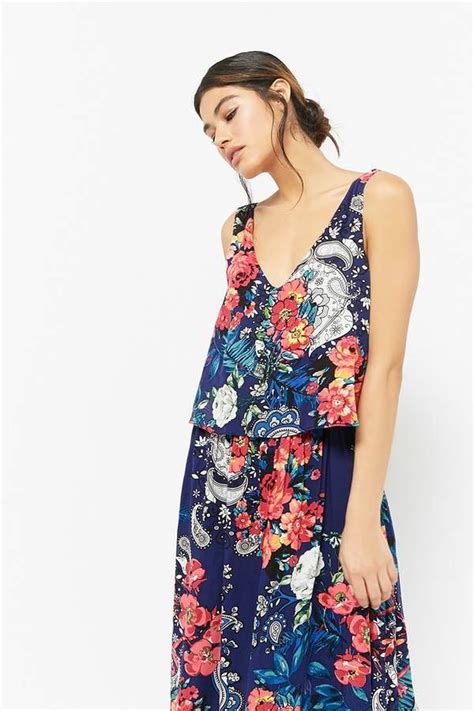 Forever 21 Floral Paisley Layered Maxi Dress 58 Forever 21 Lookastic