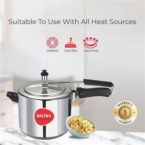 Baltra Stella Aluminum Inner Lid Pressure Cooker 5 Litres Induction