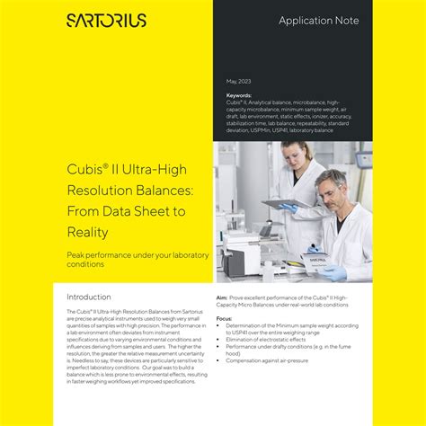 Cubis II Ultra High Resolution Balances From Data Sheet To Reality