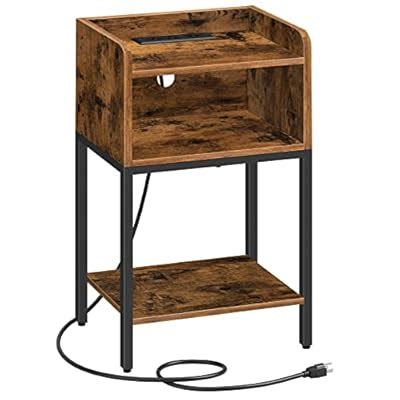 Buy Hoobro Nightstand With Charging Station End Table With Open Drawer