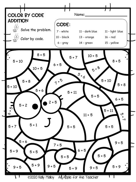 apple   teacher bugs color  number math facts practice