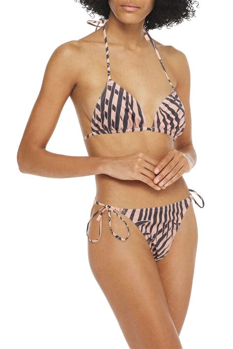 Zimmermann Separates Sculpt Zebra Print Triangle Bikini Top The Outnet