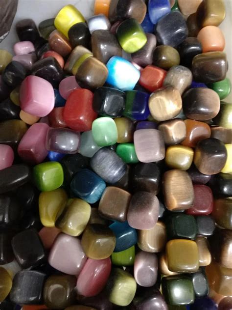 100g Mixed Color Natural Cat Eye Stone Gravel Tumbled Gemstone Quartz