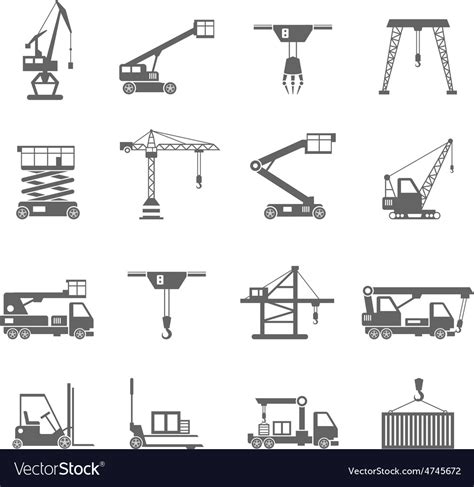 Lifting Equipment Icons Royalty Free Vector Image