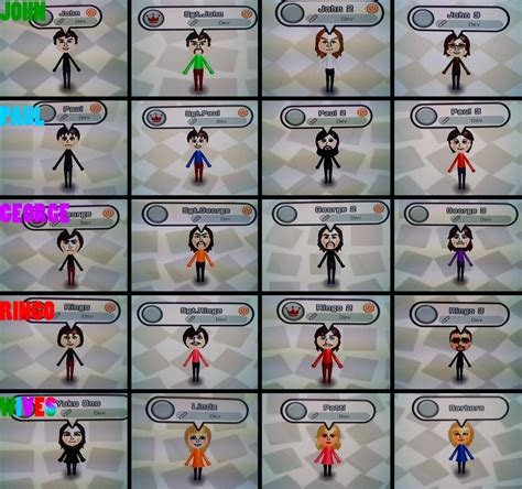 Beatle Miis By Herothehedgefox On Deviantart