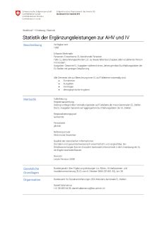 Statistik Der Erg Nzungsleistungen Zur Ahv Und Iv Fiche Signal Tique