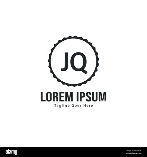 Initial JQ Logo Template With Modern Frame Minimalist JQ Letter Logo