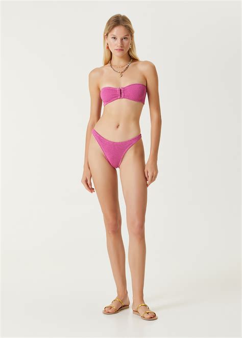 Reina Olga Ausilia Fuchsia Textured Bikini Set Fuchsia