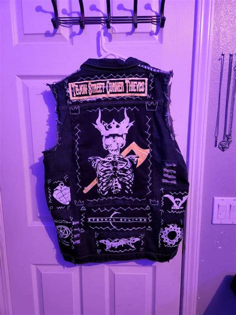 Custom Punk Battle Jacketvest Etsy