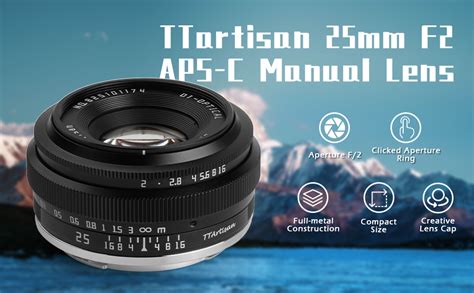 TTartisan 25mm F2 Wide Angle Manual Lens Compatible With Fuji X Mount