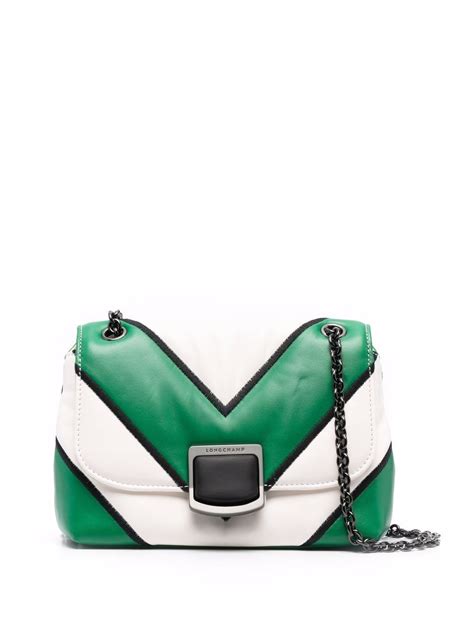 Longchamp Brioche Losange Cross Body Bag Green Editorialist