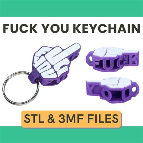 Middle Finger Keychain Fuck You Keychain Keyring Stl File For D Printingcults