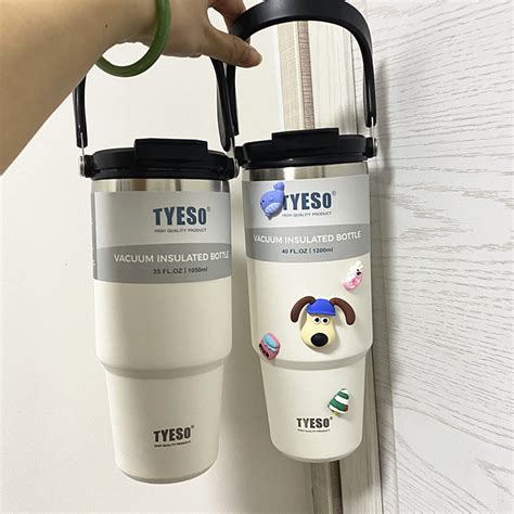 Original Tyeso Tumbler With Handle ML ML Hot Cold Thermos Cup Stainless Steel Water