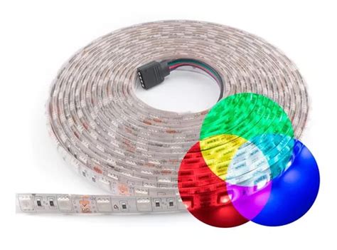 Tira Led 5050 Rollo 5m Con Recubrimiento Rgb Multicolor Tl Mercadolibre