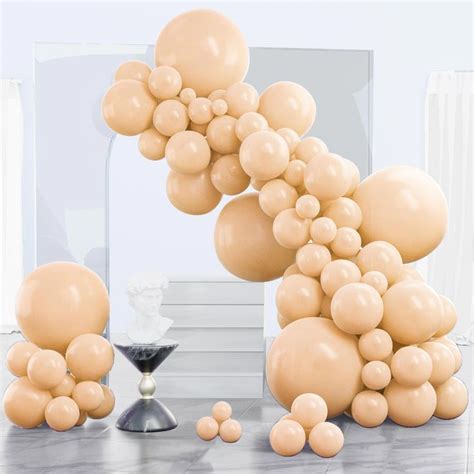 Partywoo Nude Balloons Pcs Boho Apricot Balloons Different Sizes Pack Of Inch Inch