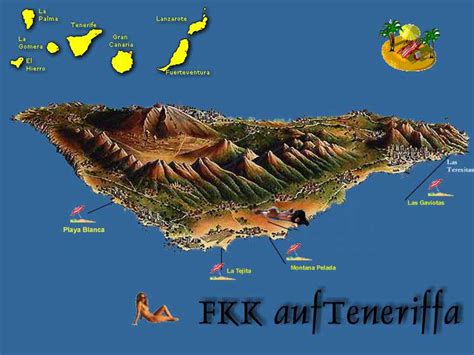 FKK Strände Insel Teneriffa Karte und Satellitenansicht