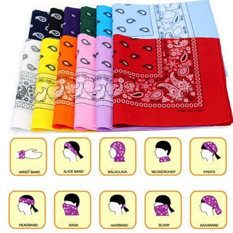 Assorted Bandanas Cm Novelty Double Sided Print Paisley Cowboy