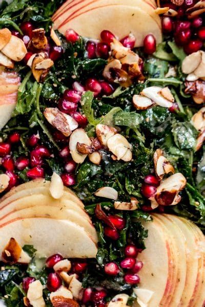 Autumn Kale Harvest Salad With Apple Cider Vinaigrette • Bakerita