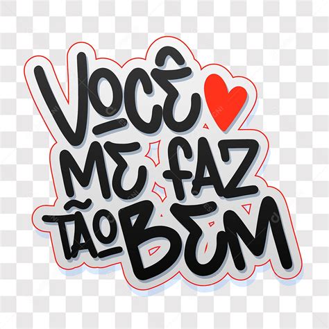 Lettering Dia Dos Namorados Você Me Faz Tão Bem EPS PNG download