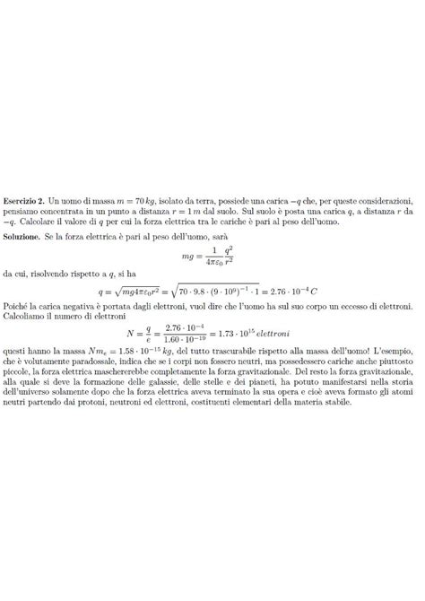 Esercizi Legge Coulomb Fisica Sperimentale Studocu