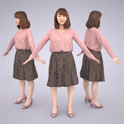 Artstation Animated 3d People 012kana Resources