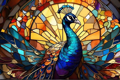 peacock stained glass art  stock photo public domain pictures