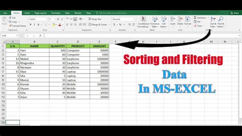 Ms Excel Data Sorting And Filtering Excel Tutorial Part Ii Youtube