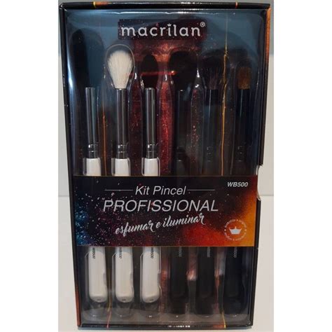 Kit pincéis profissional macrilan esfumar E iluminar WB 500 Submarino