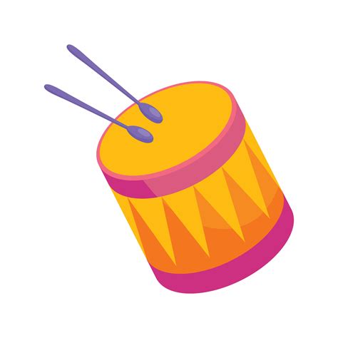 Vector Drum Vector Isolated Icon Drum Emoji Illustration Drum Vector