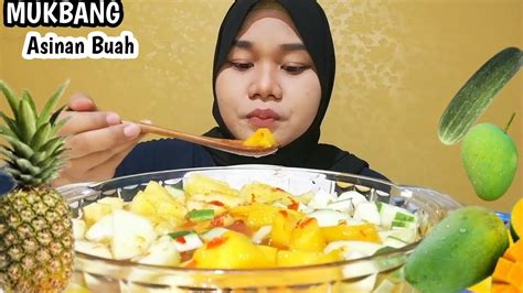 Asinan Buah🍍mukbang Asinan Buah Nanas Mangga Muda Timun Mangga Masak