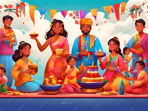 Premium Photo | A festive family celebrating cultural traditions