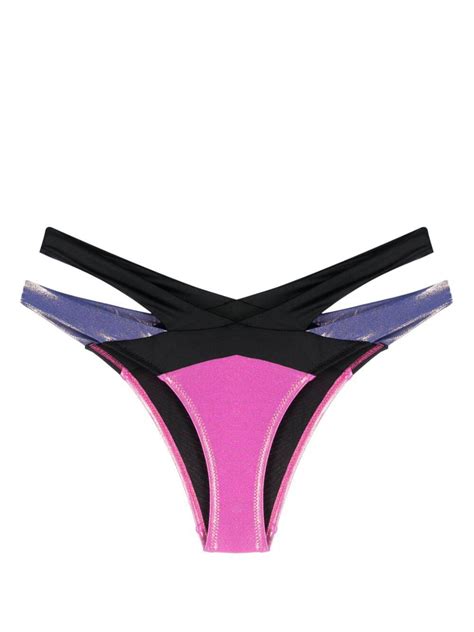 Agent Provocateur Mazzy Metalic Finish Bikini Bottom Pink Editorialist
