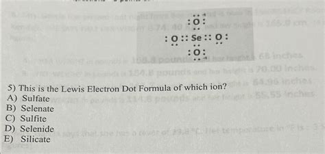 Solved This is the Lewis Electron Dot Formula of which | Chegg.com