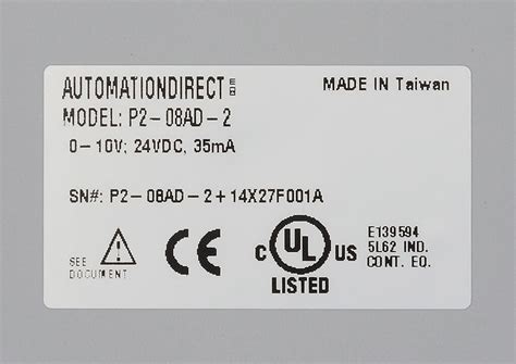 Analog Input Module: 8-ch, voltage (PN# P2-08AD-2) | AutomationDirect