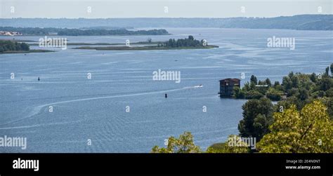 Dnipro River Summer Panoramic Landscape Kaniv Water Reservoir Kyiv