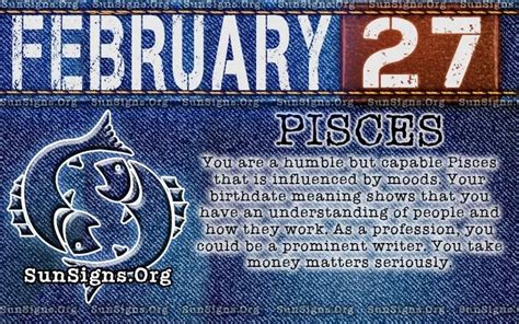 February 27 Zodiac Horoscope Birthday Personality | SunSigns.Org ...