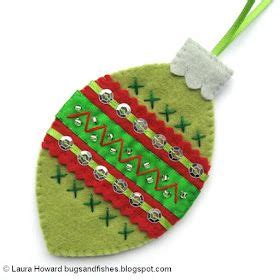 Bugs And Fishes By Lupin Retro Felt Christmas Baubles Tutorial Diy