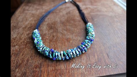 Ethnic Inspired Beaded Wire and Leather Necklace - YouTube