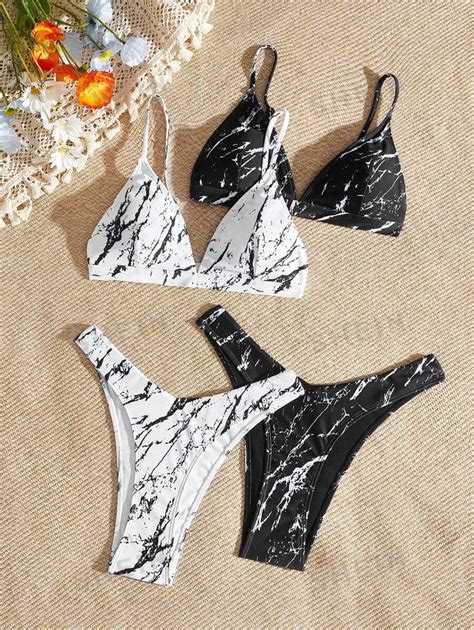 Shein Swim Vcay Women S Tie Dye Printed Sexy Bikini Set For Holiday Beach Summer Beach Shein Uk