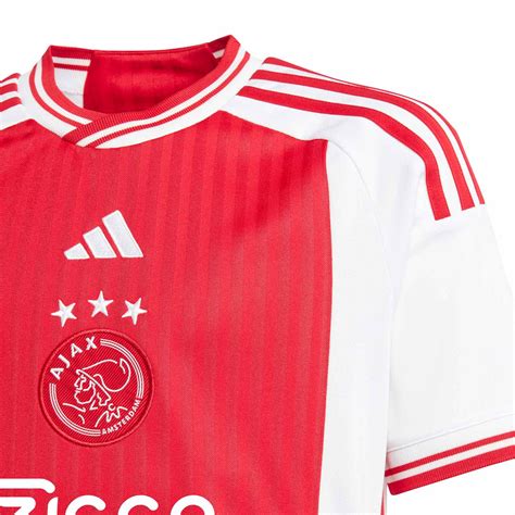 Camiseta adidas Ajax niño 2023 2024 blanca roja futbolmaniakids