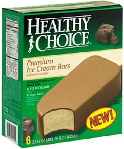 Healthy Choice Vanilla Ice Cream Dipped In Fudge Premium Ice Cream Bars ...