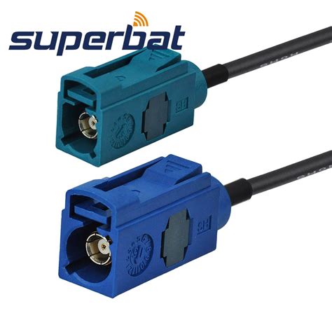 Superbat Fakra C Blue Female Jack Straight To Fakra Z Waterblue Jack